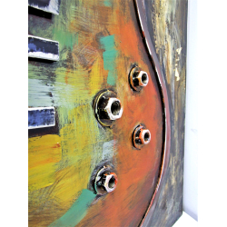 Obraz metalowy industrialny 120 x 80 cm Gitara